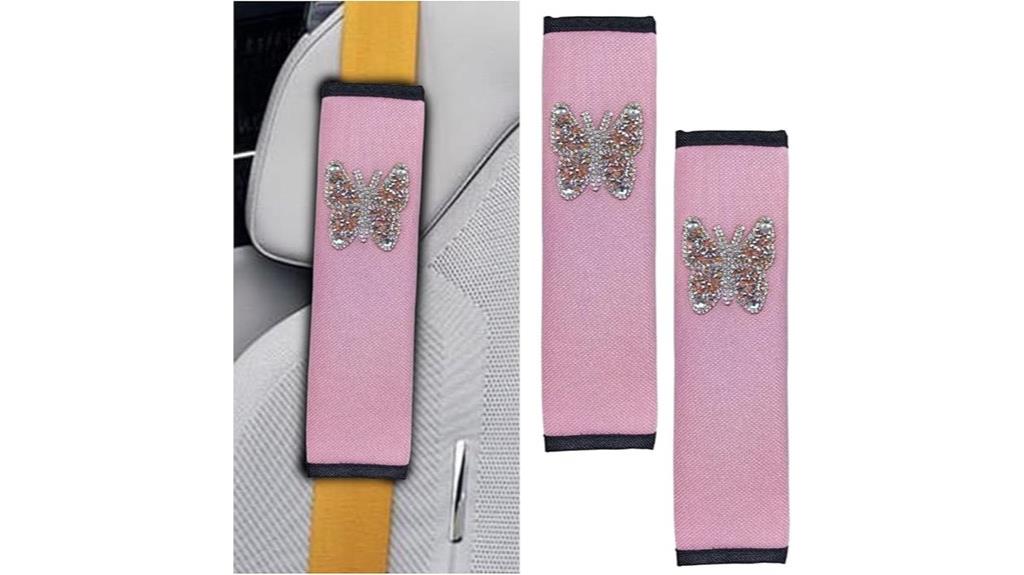 bling butterfly seat belt