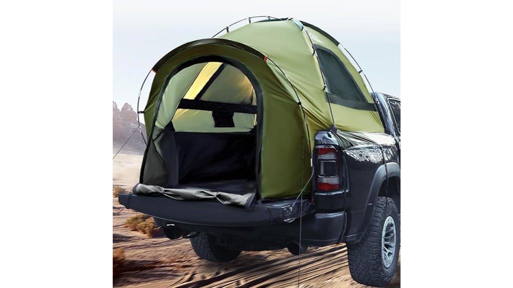 camping in truck bed