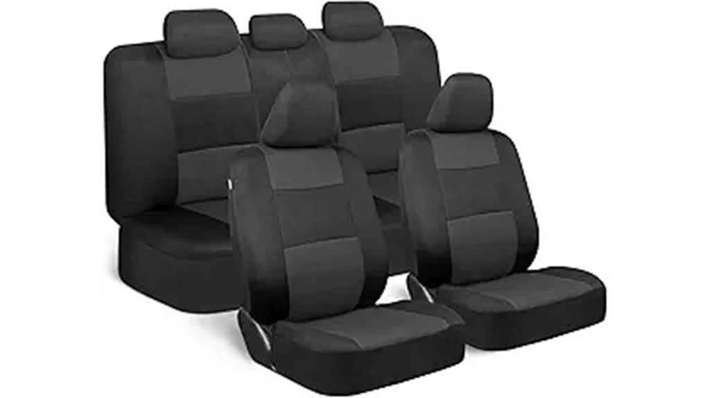 charcoal and black seat covers