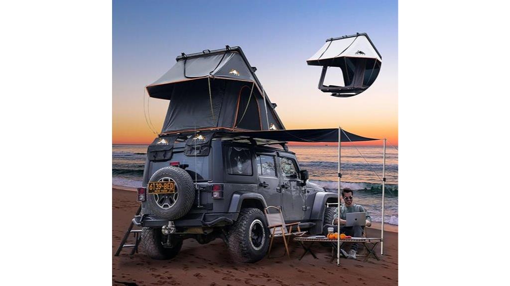 compact rooftop tent camping