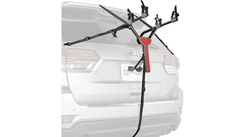 compact two bike trunk rack