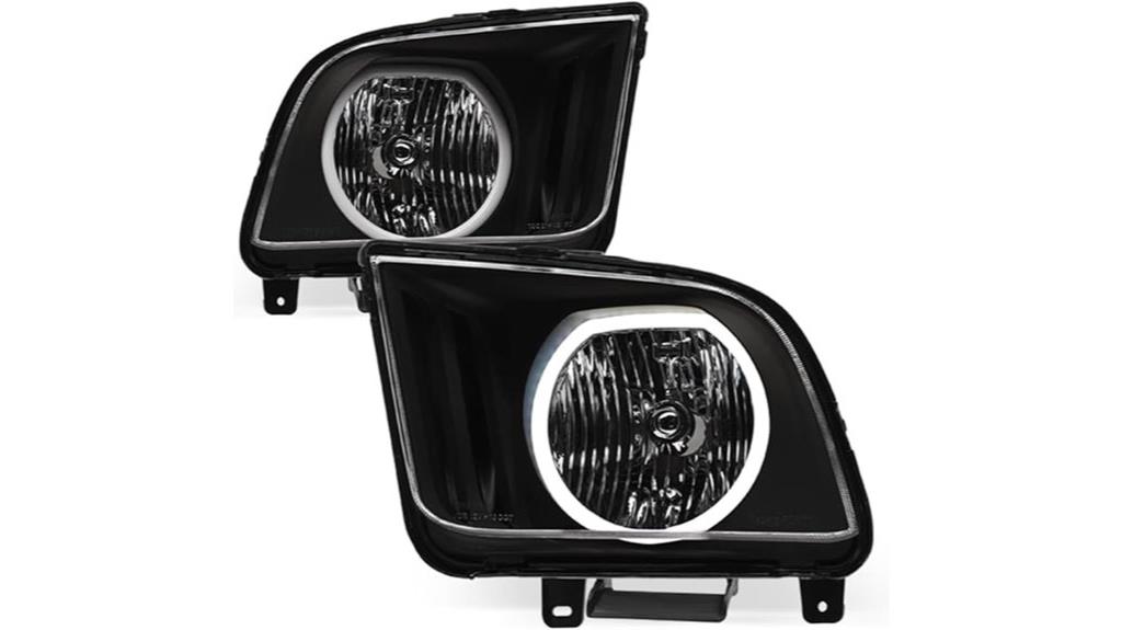 compatible mustang black headlights