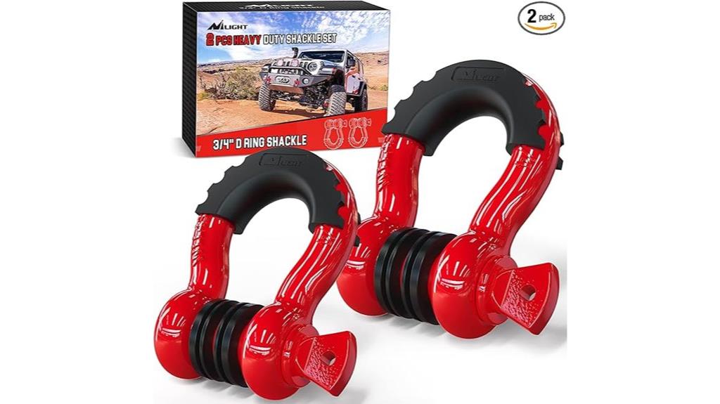 durable towing shackle set
