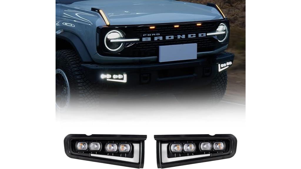 fiery red ford bronco lights
