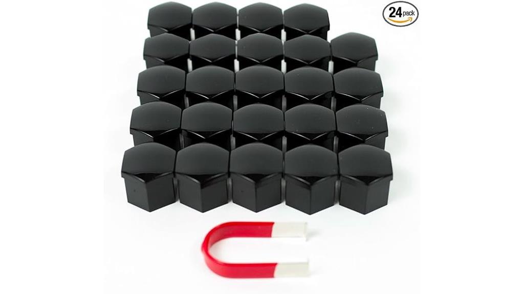 glossy black lug nut caps