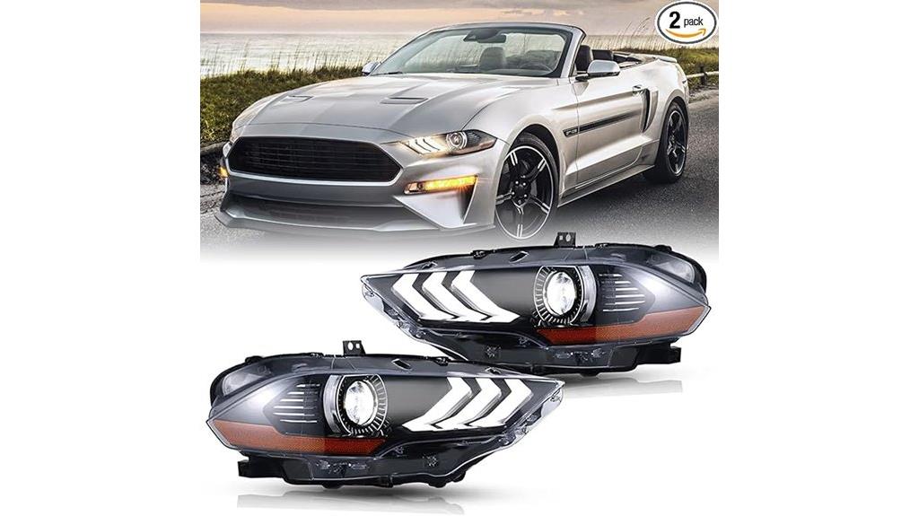 mustang led headlights 2018 2023