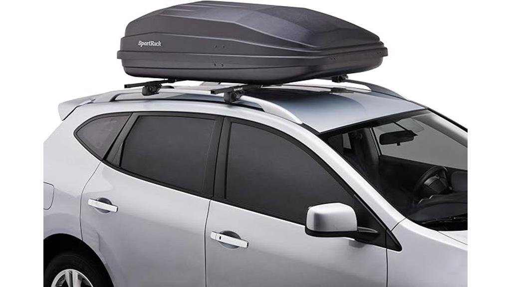 spacious black cargo box